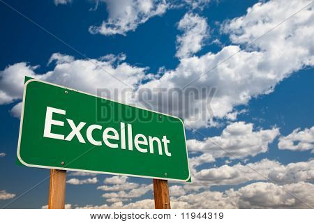 Excellent Green Road Sign with Dramatic Clouds and Sky - The Kudos Sign Series.