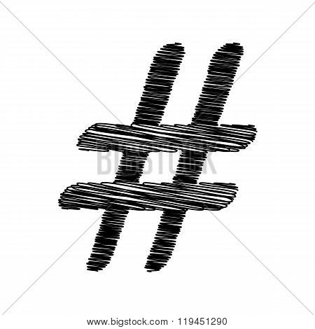 Black icon with scribble effect