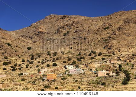 Desert landscape in Antiatlas Mountains, Morocco, Africa
