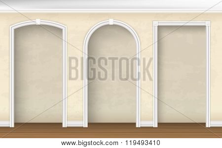 Arches Of Different Shapes In The Wall