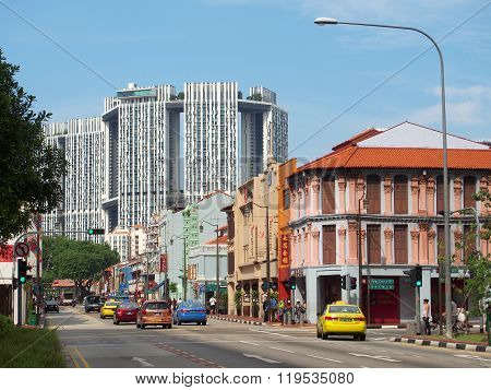 The junction in Singapore's Chinatown, Singapore.