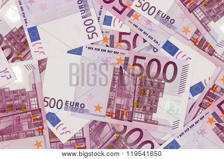 Money Background - Five Hundred (500) Euro Bills Banknotes