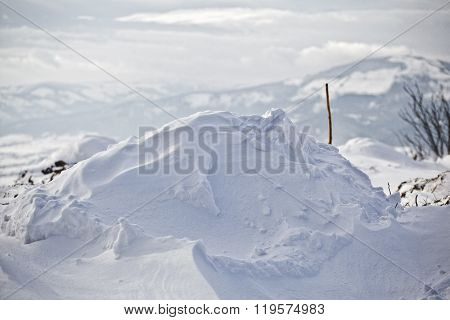 Winter landscape in polish mountains