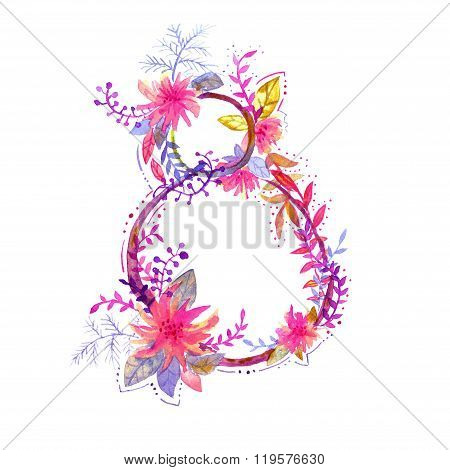 Watercolor Happy Women Day Vintage Greeting Card Illustration With Diversity Flowers And Text March