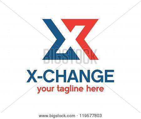Abstract letter X logo for business .