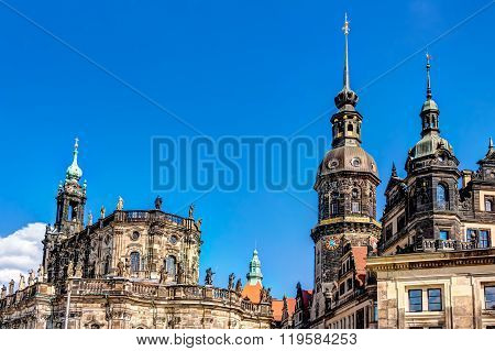 The Dresden Castle And Cathedral
