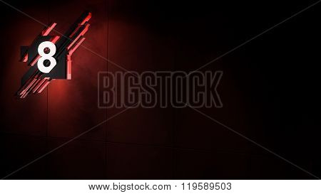 Layout Template Number 3D Motion Graphics Design Red Background