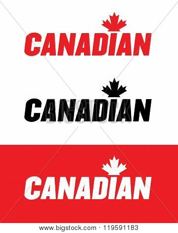 Vector Canadian Wordmark in Red, Black and Reverse