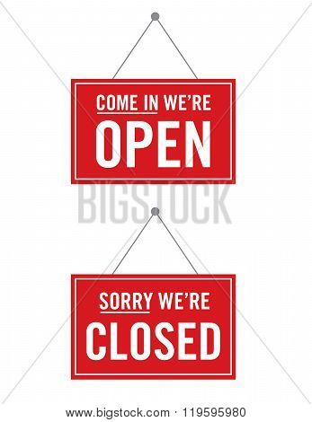 Vector Open and Closed Store Sign