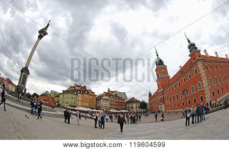 Castle Square (plac Zamkowy) In Warsaw, Poland