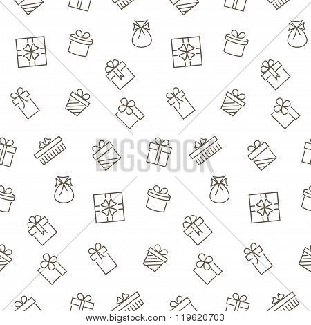 Present Seamless Pattern. Vector Background. Vector Illustration.