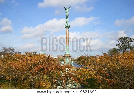 Column-a monument to Admiral Ivar Huitfeld in the Park Langelinie. Copenhagen