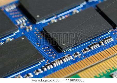 Close Up Of Ram Computer Memory Chip Modul