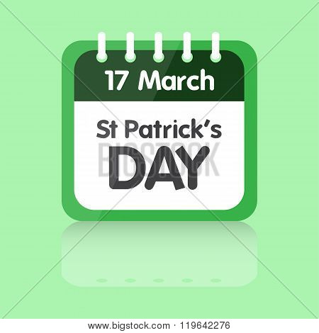 calendar icon for celebrate of saint patrick day design illustration