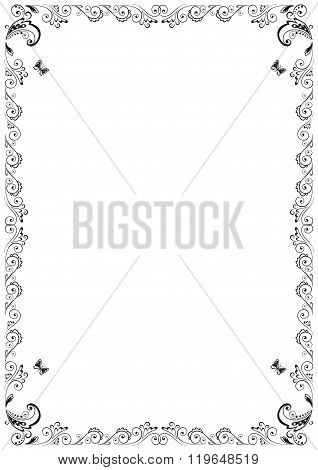 Floral Vector frame A4 design elements