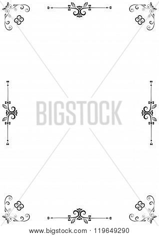 Floral Vector frame A4 design elements