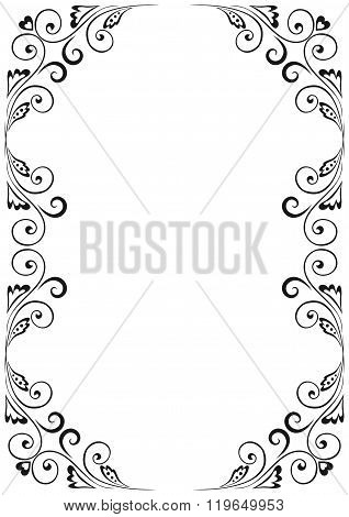 Floral Vector frame A4 design elements