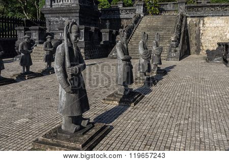 Statues  In Imperial Khai Dinh Tomb In Hue, Vietnam