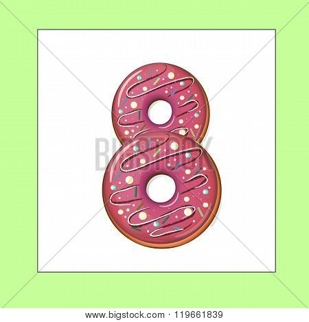 number eight of donuts.  8 vector