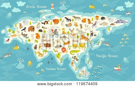 The most detailed animals world map Eurasia. Also birds ocean life reptiles and mammals
