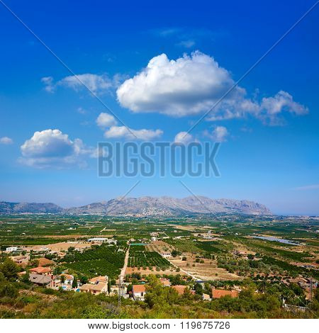 Segaria mountains from Benidoleig in Alicante of Spain