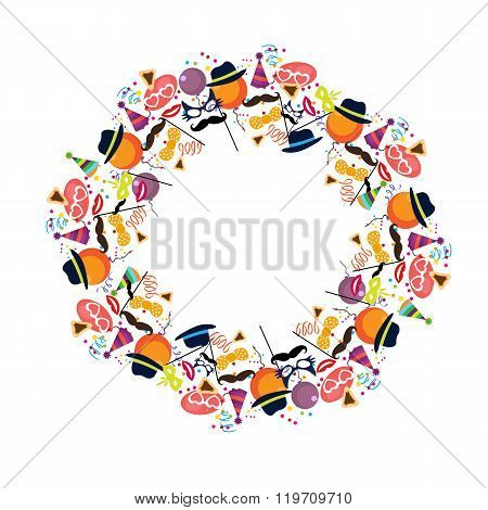 Jewish holiday purim vector background