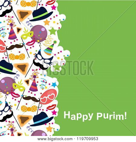Jewish holiday purim vector background