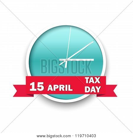USA Tax Day Icon - Clock Design Template
