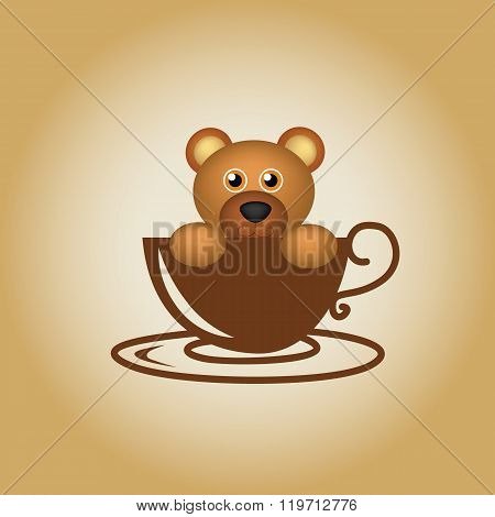 Animal  coffee cartoon cute logo drink vector