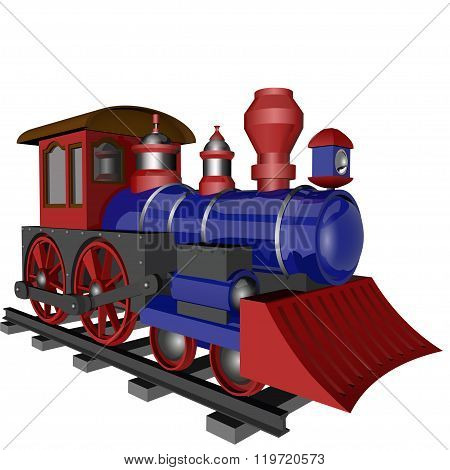 Colorful  Locomotive On The Rails
