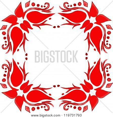 Illustration Of Red Floral Element