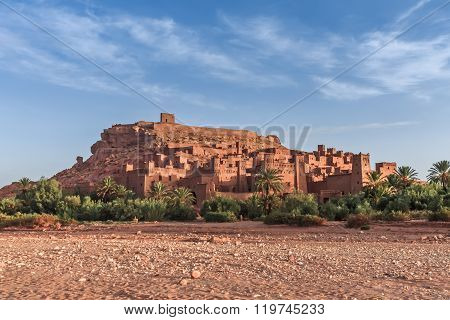 Ait Benhaddou Kasbah in morning, Morocco.