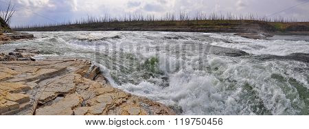 Rocky Rapids On A Northern River.