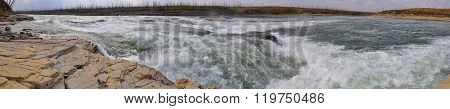 Rocky Rapids On A Northern River.