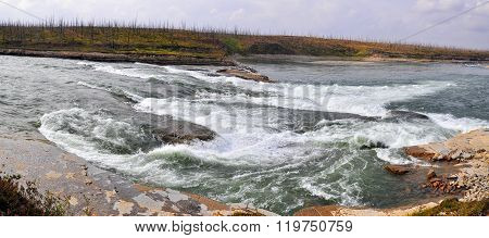 Rocky Rapids On A Northern River.