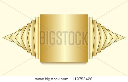 Golden Square Text Layout With Decorative Sidepieces
