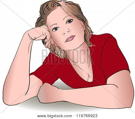 Female Portrait Hand Drawn