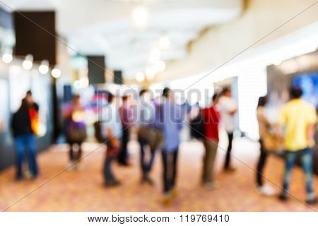 Blurred People In Press Conference Event