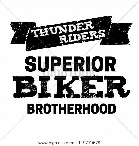 Vector biker quote with motivation phrase