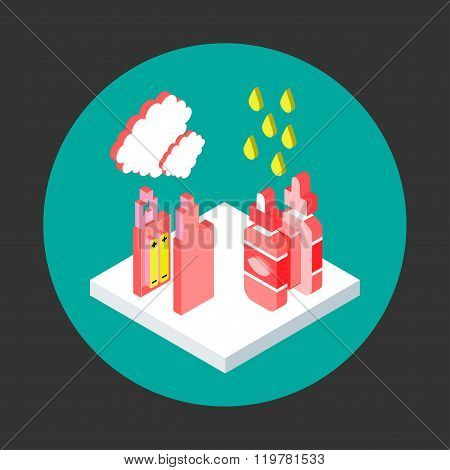 vaping isometric flat style vape