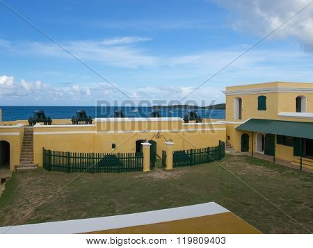 Ft. Christiansted Courtyard With Cannons On The Front Wall