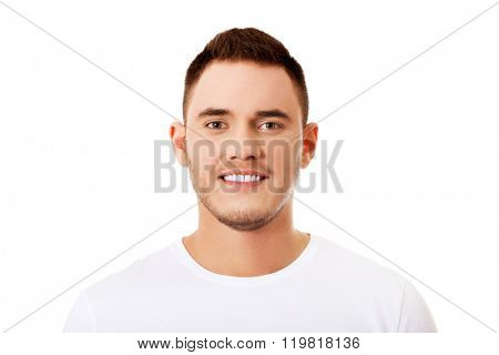 Portrait of young happy handsome man