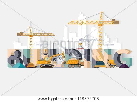 Building Construction. Typographic illustrations.