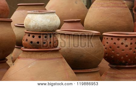 Stack of earthenware pots