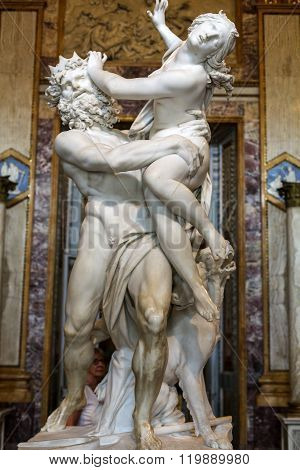 Rome Italy - June 14 2015: Baroque Marble Sculptural Group By Italian Artist Gian Lorenzo Bernini Ra