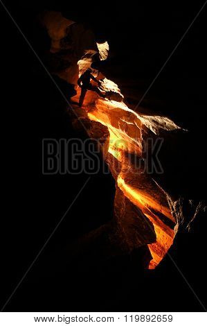 Spelunker Exploring A Cave