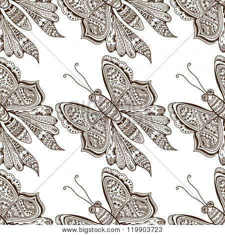 Stylized Brown Butterfly
