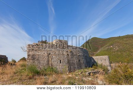 Ruins Of Mogren Fort (1860) Near Budva