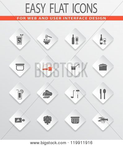 Food and kitchen icons set