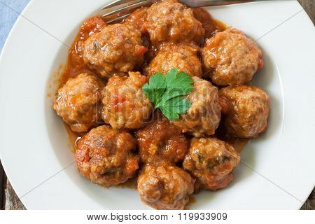 Meatballs On Plate